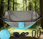 Portable Blue Hammock Tent with Bug Net
